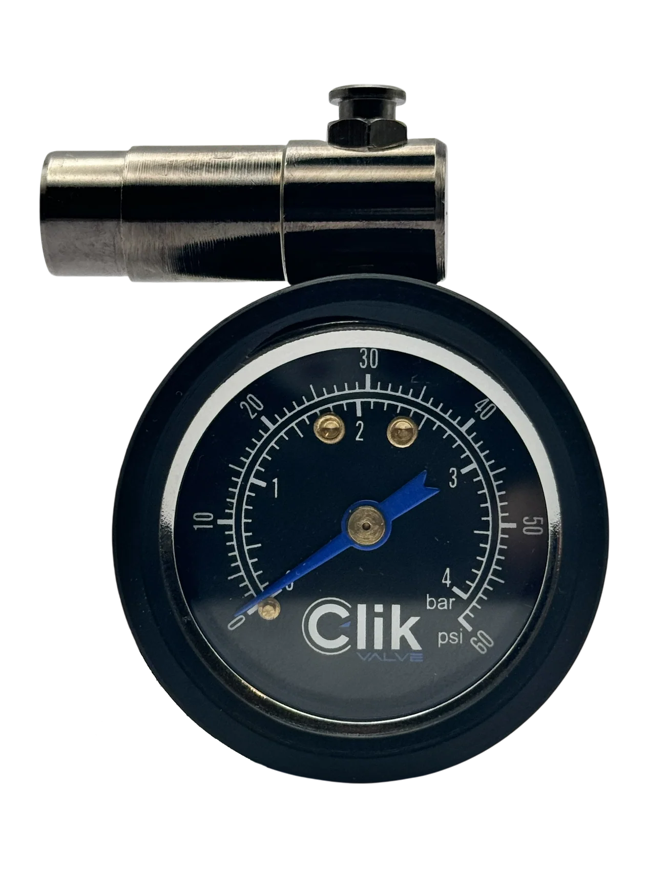 Clik Valve - Tire Pressure Gauge - (Max 60 psi / 4 Bar)
