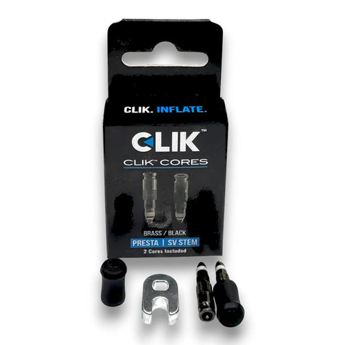 Clik Valve - Click Cores - Presta/SV stem - Brass/Black Color